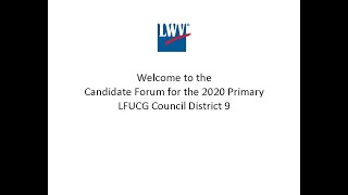 Candidate Forum 2020 Primary LFUCG District 9
