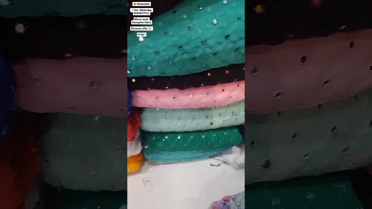 mirror work georgette fabric, mirror work fabric katran market, mirror work fabric buy online