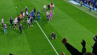 Hilarious Moment When Jacob Murphy Gets Pushed Forward At Full-Time After The Away Win At Chelsea