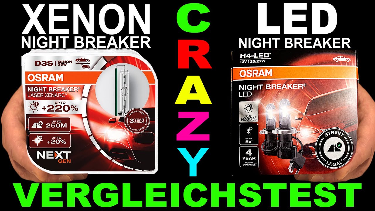 🤯 OSRAM Night Breaker LED vs XENON Night Breaker LASER Next Gen  Vergleichstest Comparison CRAZY! 