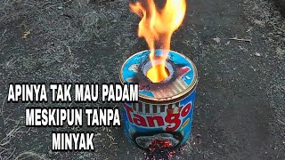 kompor dari kaleng bekas apinya mumbul mumbul