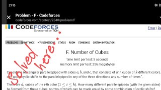 F. Number of Cubes solution code|| Codeforces Round 992(Div.2)#codeforces