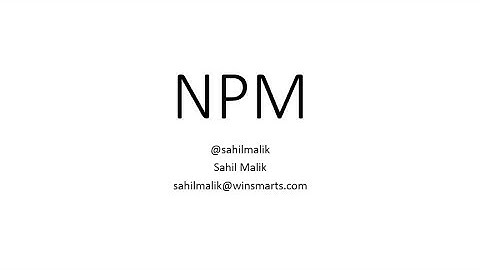 1. Learn Angular: Node and NPM