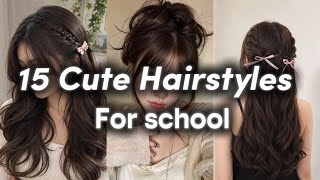15 تسريحة شعر لطيفة للفتيات في المدرسة 🎀 | تسريحات سهلة وجذابة للعودة إلى المدارس screenshot 3