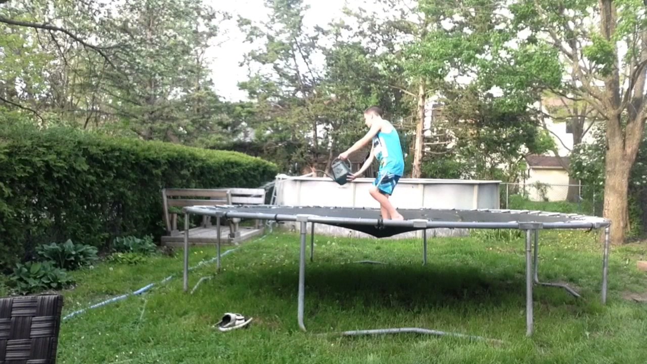 crossed springs on bad trampoline YouTube