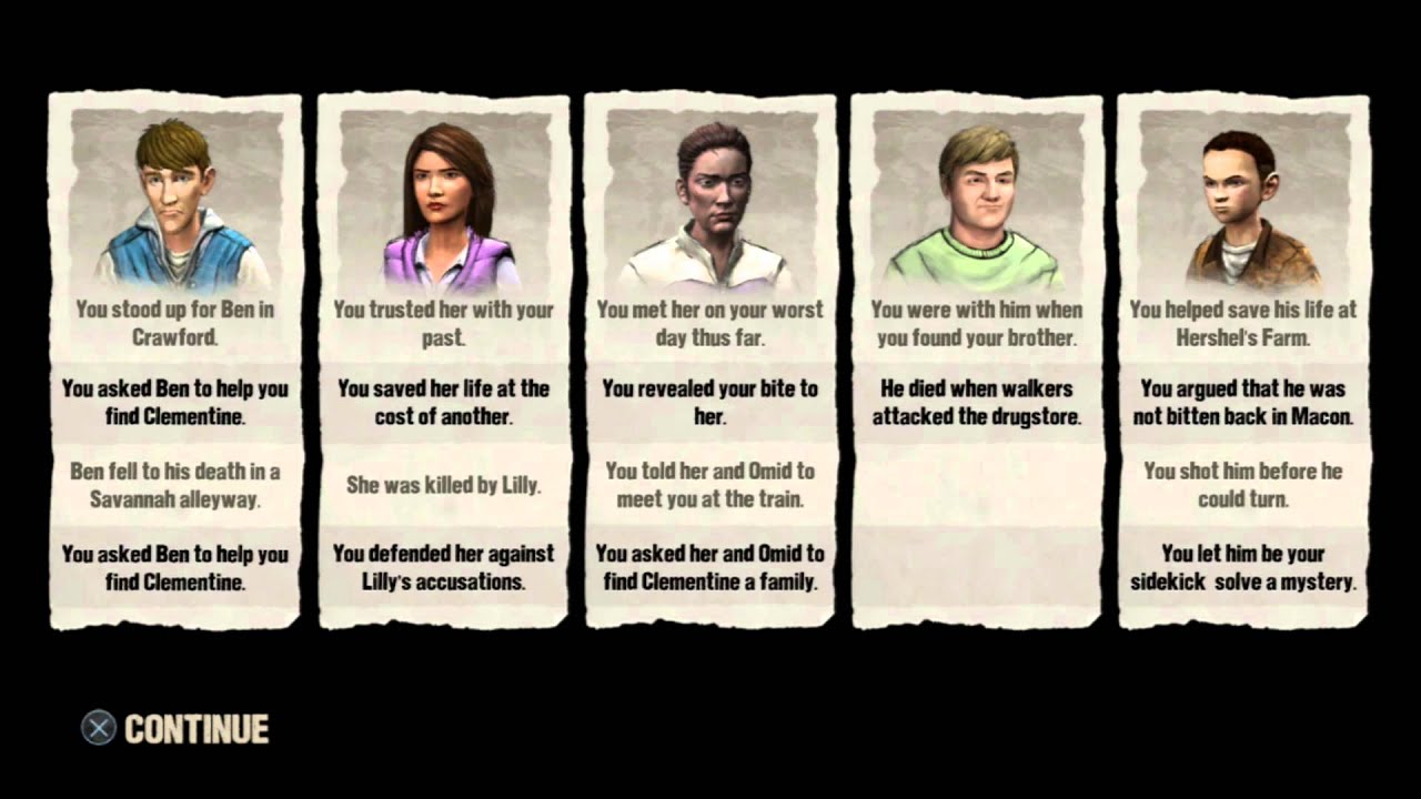 The Walking Dead TellTale Season 1 Decision Outcomes YouTube The Walking Dead TellTale Season 1 Decision Outcomes YouTube