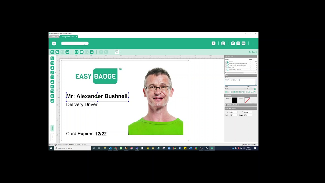 EasyBadge - How to add prefix to text object
