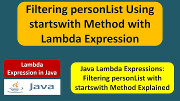 Filtering personList Using startswith Method with Lambda Expression | Lambda expression in Java