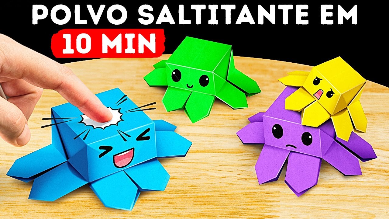Ele Realmente Salta! || Polvo de Origami Passo a Passo