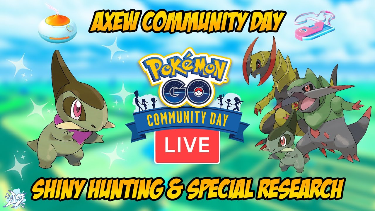 Axew Community Day Shiny Hunting & Special Research Live Pokemon GO