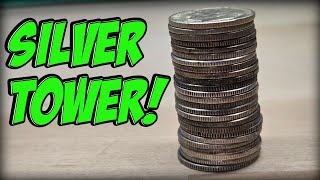 $2,000 DIME HUNT!!! (TOWER OF SILVER DIMES!!!) COIN ROLL HUNTING!