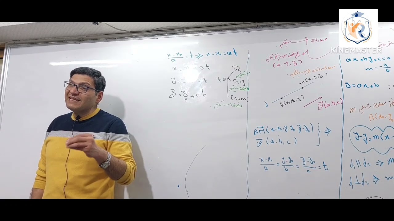 مكثفة الأشعة معادلة المستقيم في الهندسة المستوي والفراغية