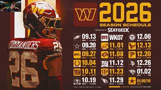 Washington Commanders 2026 Schedule Release