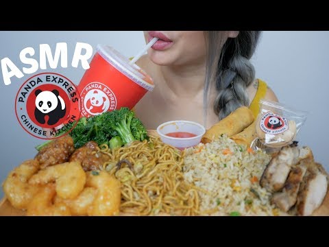 ASMR PANDA EXPRESS American Chiness Food NO Talking Eating Sounds N.E Let's Eat