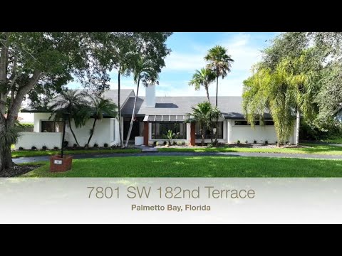 7801 SW 182nd Terrace, Palmetto Bay, FL home video tour