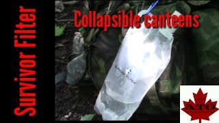 Survivor filter collapsible canteens