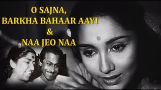 Video thumbnail of "O Sajna Barkha Bahar Aayi & Na Jeo Na Lyrics [HINDI/BENGALI | ROM | ENG] | Lata Mangeshkar"