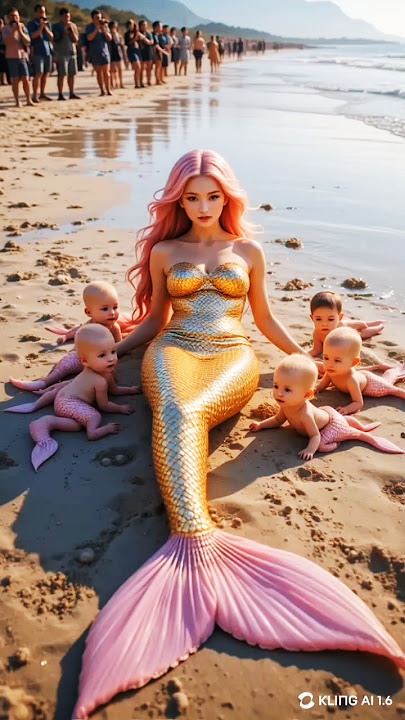 Mom Mermaid with Babies #animation #mermaidmom#mermaid #animals #cute#cartoon #fantacy#music#funny
