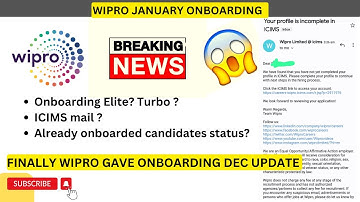 WIPRO ONBOARDING UPDATE 2022 | JAN OR FEB | ELITE PHASE & TURBO | ICIMS MAIL |