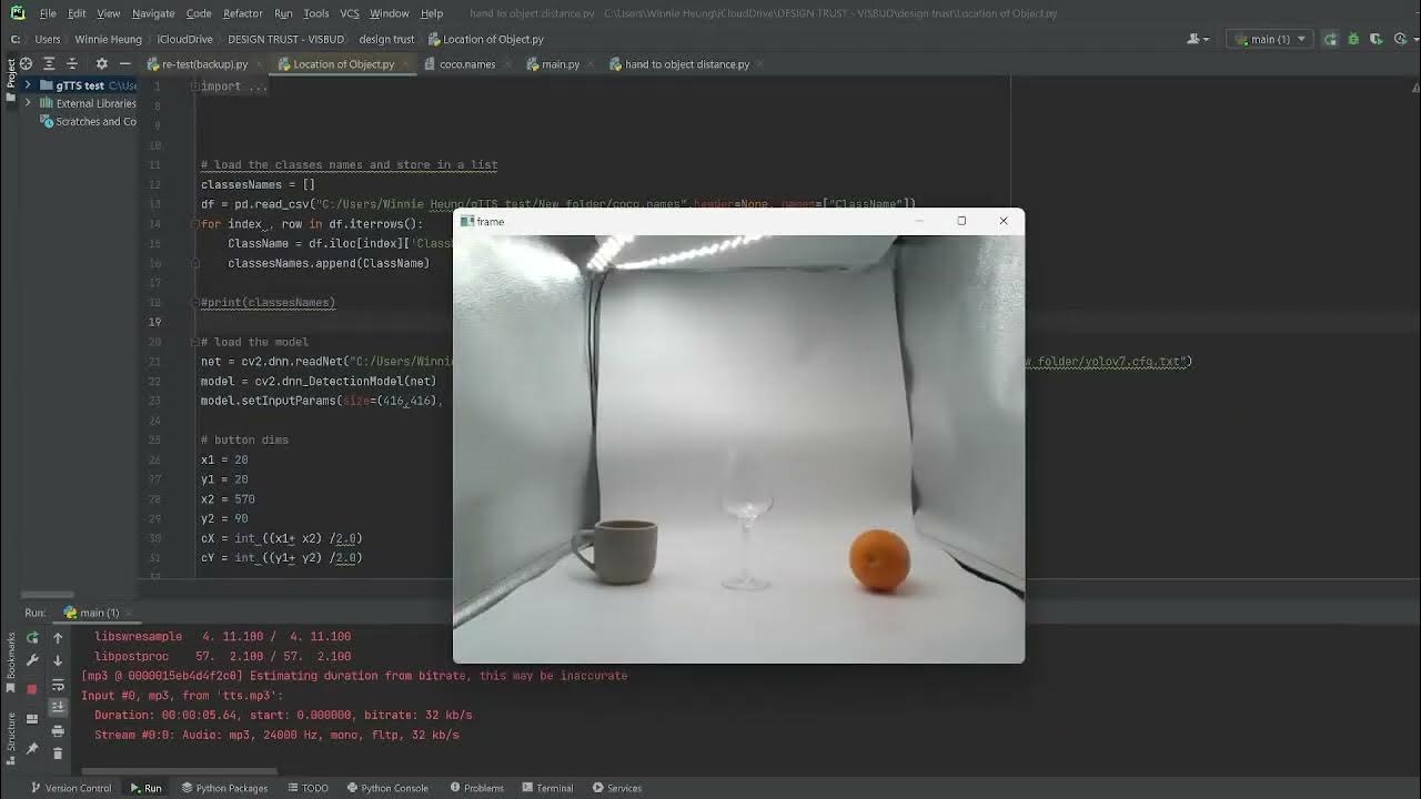 Location and Object Detection using YOLO v7 - Wine glass, cup, orange ...
