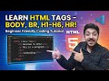 Learn HTML Tags: body + Attributes, br, Headings &amp; hr | Full Tutorial