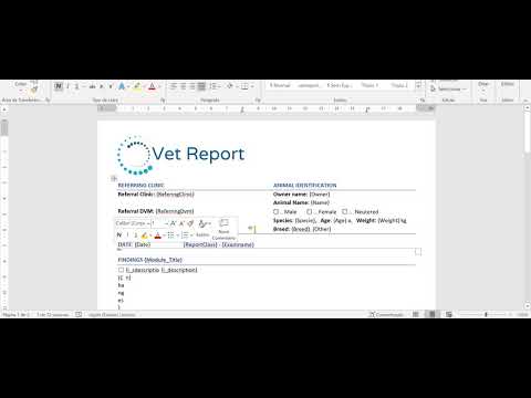 Vet Report - Report format, Word Templates - video from Vet Report