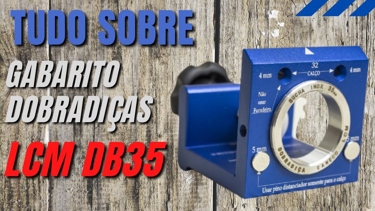 Como fazer furo para dobradiça caneco com gabarito (LCM DB35)