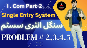 Single entry system (Problems 2,3,4,5)| i com part 2 Accounting for single entry system