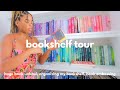 Bookshelf tour  organizing my bookshelves for 2024  500 books huge book unhaul book embossing