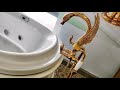Vouruna luxury golden swan shape freestanding bathtub faucet floor mounted bath filler mixer taps