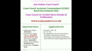 Join Indian Coast Guard Assistant Commandant 01/2023 Batch Online Form