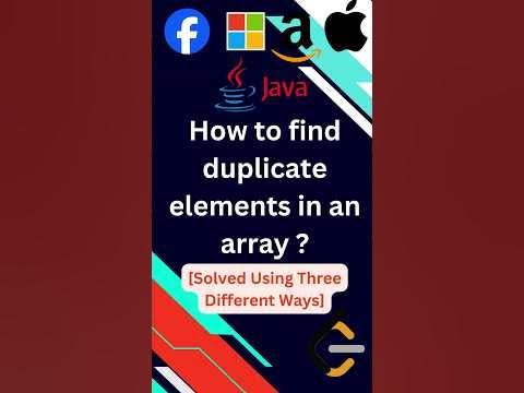 How to Find Duplicate Elements in an Array in Java ?#java #coding # ...