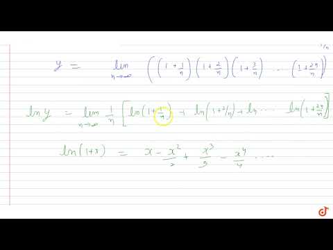 Video `lim_(n- gtoo)(((n 1)(n 2)...3n)/(n^(2n)))^(1/n)` is... - youtube