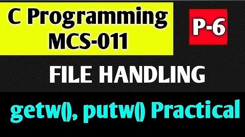 getw(), putw() to read and write integer values from and to file with example  || BY A2Z GYAN