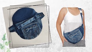 Uniqlo Inspired Round Shoulder Bag | Dumpling Sling Bag | Sewing Tutorial | #upcycled #diy