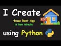 I CREATE HOUSE RENT APP IN 2 MIN USING PYTHON & LEARN PYTHON BY BUILDING SIMPLE PROJECTS