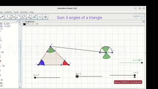 How to create an applet of sum of 3 angles of a triangle