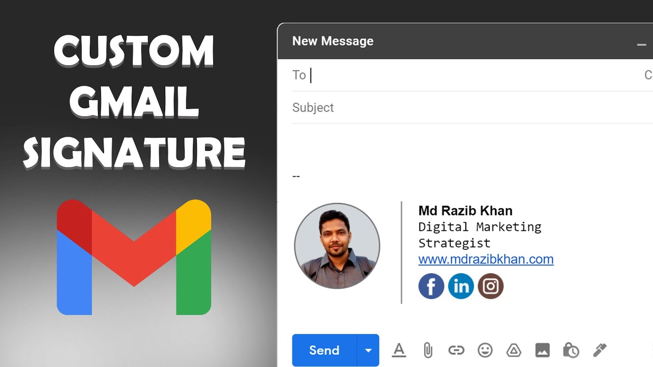 Easy steps to create Gmail signature with icons and image 2023| Gmail ...