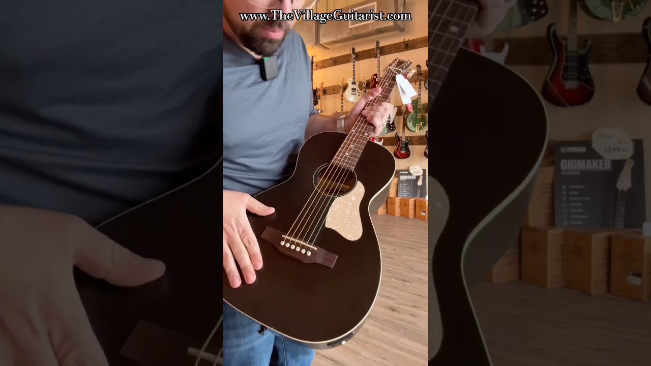 Art and Lutherie Roadhouse Parlor Guitar in Faded Black - YouTube