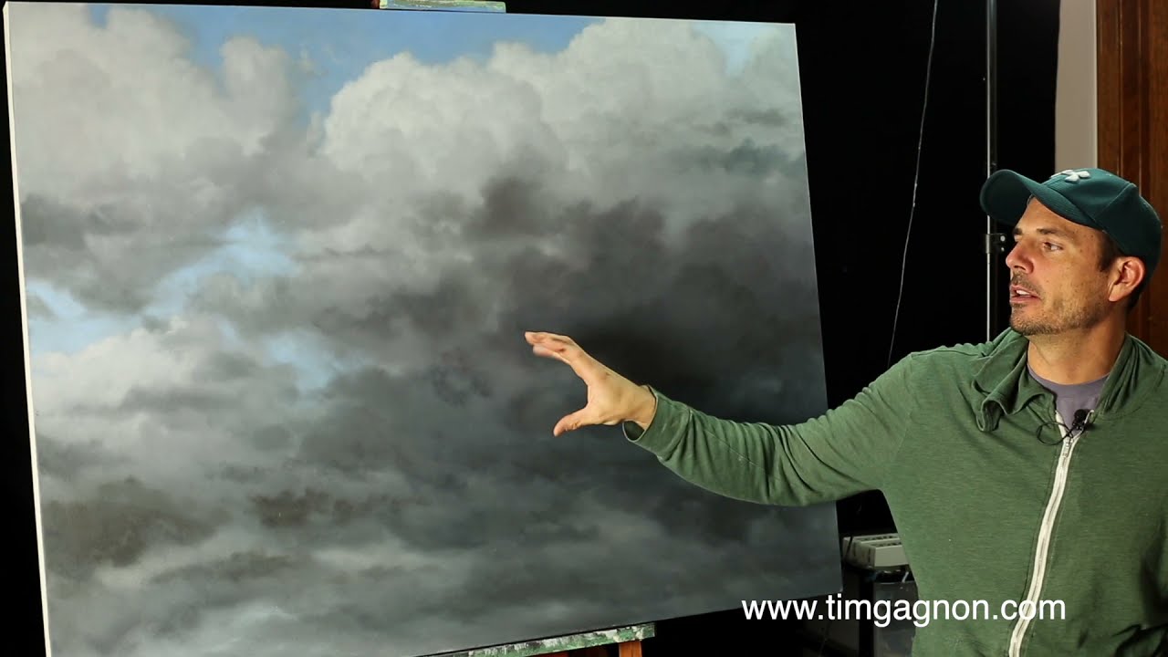 How to paint clouds - oil painting tips and tricks - glazing and layering clouds - Tim Gagnon