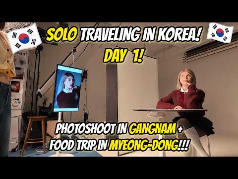 Seoul Korea Vlog! Day 1: Trendy Photoshoot in Gangnam & Food Trip in Myeong-Dong!
