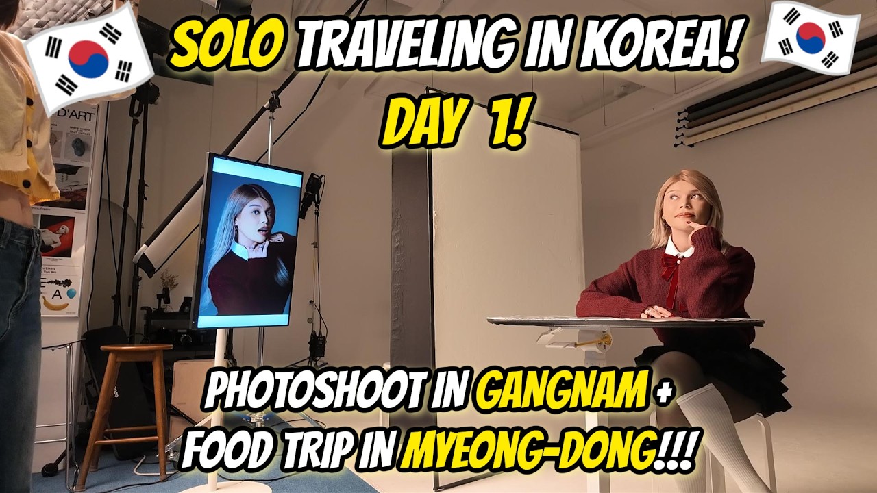 Seoul Korea Vlog! Day 1: Trendy Photoshoot in Gangnam & Food Trip in Myeong-Dong!
