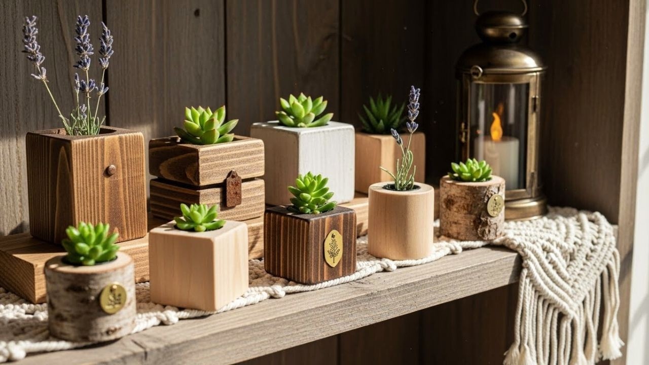 7 Mini Wood Planters 🪵✨ Tiny Spaces, HUGE Farmhouse Aesthetic! | Genius Small Décor Ideas