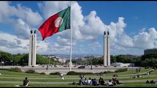 The national flag of Portugal! Jardim Amalia Rodrigues, Lisbon
