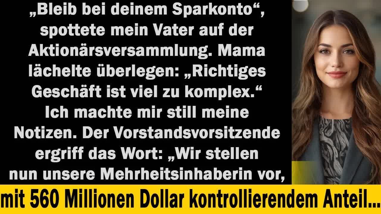 Meine Eltern sagten： „Kümmere dich um dein Sparkonto“ – heute kontrolliere ich ihr gesamtes Impe