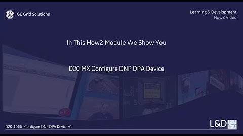 D20-1066 l Configure DNP DPA Device v1