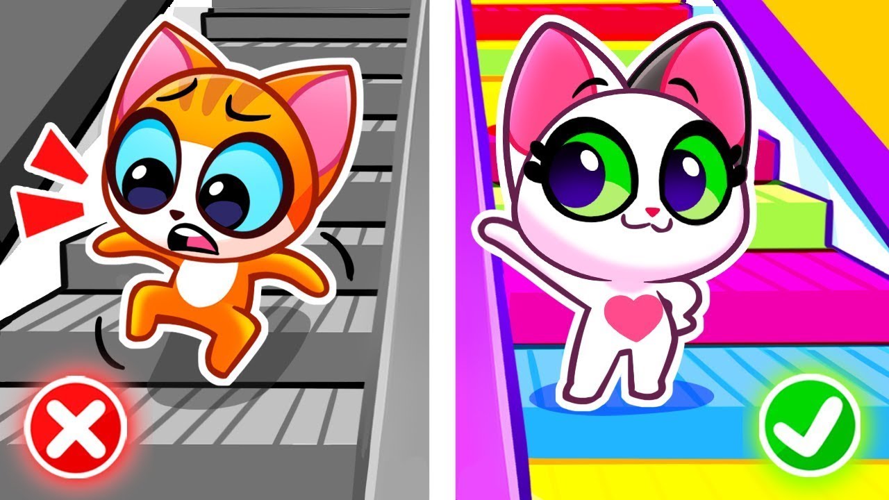 ⬆️ Up and Down the Escalator ⬇️ Mall Safety Tips and Healthy Habits for Kids 😻