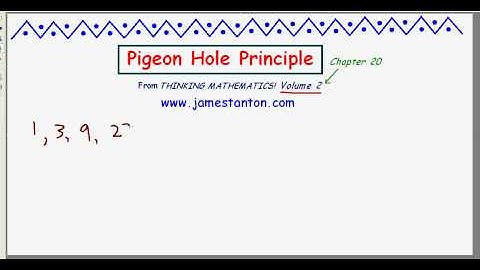 Pigeon Hole Principle (TANTON Mathematics)