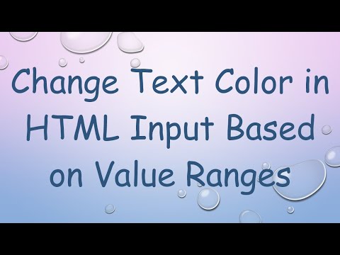 Change Text Color in HTML Input Based on Value Ranges