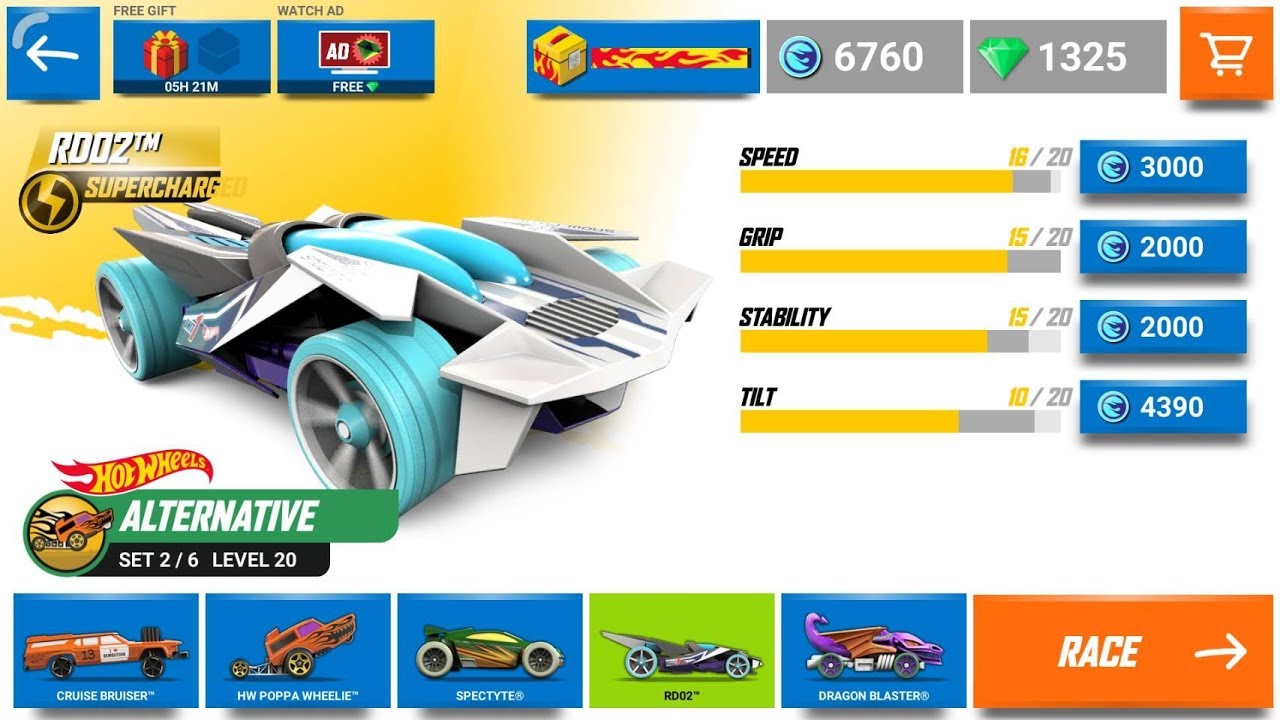 Hot Wheels Race Off - Unlocked RD-02 Supercharged - 3 Stars and all new ...